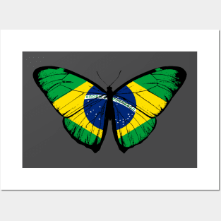 Vintage Brazil Butterfly Moth | Pray For Brazil and Stand with Brazil Posters and Art